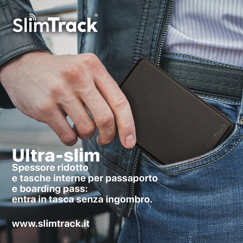 SlimTrack Passport Holder with Apple Find My Wireless Charging Vegan