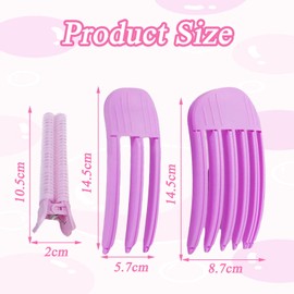 Pack of 3 Volume Hair Clips for Fluffy Bangs, Upgrade Hair Root Lifting Combs Set, 3 and 6 Teeth Female Forehead Pony Cli + Volume Hair Clip, Pony Curler for Fluffy Looks Men and Women