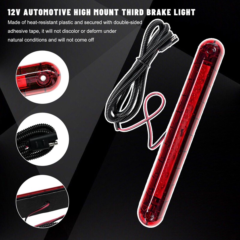 Rdxcv Third Brake Light, 24 LED 12V Waterproof Car High-Mounted