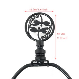 DGBRSM Double Dragonflies Lamp Finials Lamp Finial Cap Knob Dragonfly Design Lamp Decoration Hollowing Out Treatment for Lamp Shade, Black