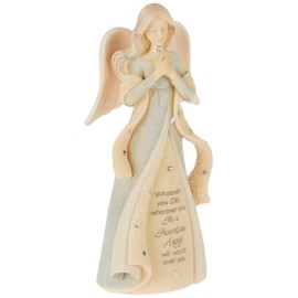 Enesco Foundations Guardian Angel Figurine, 4.72 Inch, Multicolor