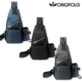 Travel Water Resistant Lightweight Crossbody Sling Bag with Water Bottle Holder, Adjustable Strap Multi Pocket Anti-theft Zipper Hiking Shoulder Chest Backpack, Casual Daypack (Gray)