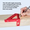 3D Multi-Angle Measuring Ruler, 0°-90° Aluminum Alloy Measuring Ruler, Woodworking