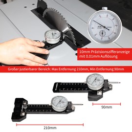 DEEFIINE Dünne Rip Jig Tischsäge Vorrichtung für wiederholte schmale dünne Streifenschnitte, Holzbearbeitungswerkzeuge, schnelle dünne Reißführung für Tischsäge, Frästisch mit Metrisches Mikrometer