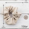 Motique Accessories Vegan Leather Look Scrunchie (Cream), 1 Count (Pack