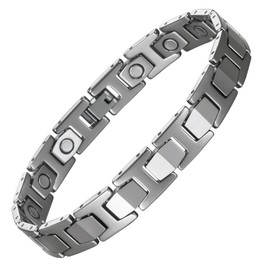 YINOX Mens Super Magnetic Bracelet Magnetic Tungsten Steel Bracelet Mens Tungsten Steel Bracelet Includes 15 NdFeB Magnets and High Quality Gift Box (21.5cm)