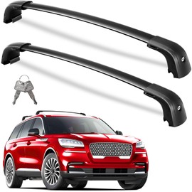 Roof Rack Cross Bars 300lbs Compatible with Lincoln Aviator 2019 2020 2021 2022 2023 2024 2025 2026，Heavy Duty Aluminum Lockable Roof Rails Crossbars Cargo Canoe Black Rooftop Cargo Carrier Luggage.