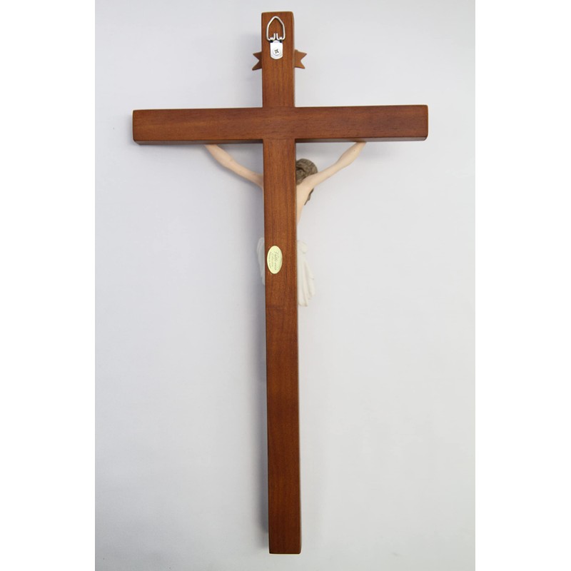 Vittoria Collection 17" Wall Crucifix Wood Cross Jesus Stone Corpus
