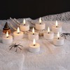 Eywamage White LED Tealights with Remote Batteries, Flickering Flameless Tea