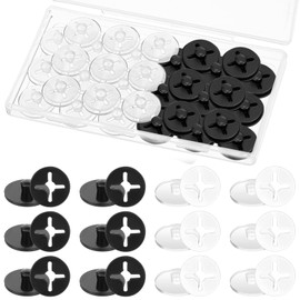 Wavwavw 12 Pcs Running Bib Clips Race Number Buckle Fixing System Triathlon Race Bib Holder Running Fixing Clips Field Events Fastener Holder for Runners Marathon Skating(Clear and Black)