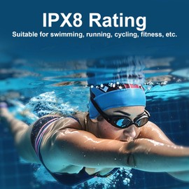Bone Conduction Headphones, IPX8 Water Proof Swimming Headphones with Built in MP3 Player, BT 5.3 Open Ear Headset Suitable for Swimming, Running, Cycling and More Activities