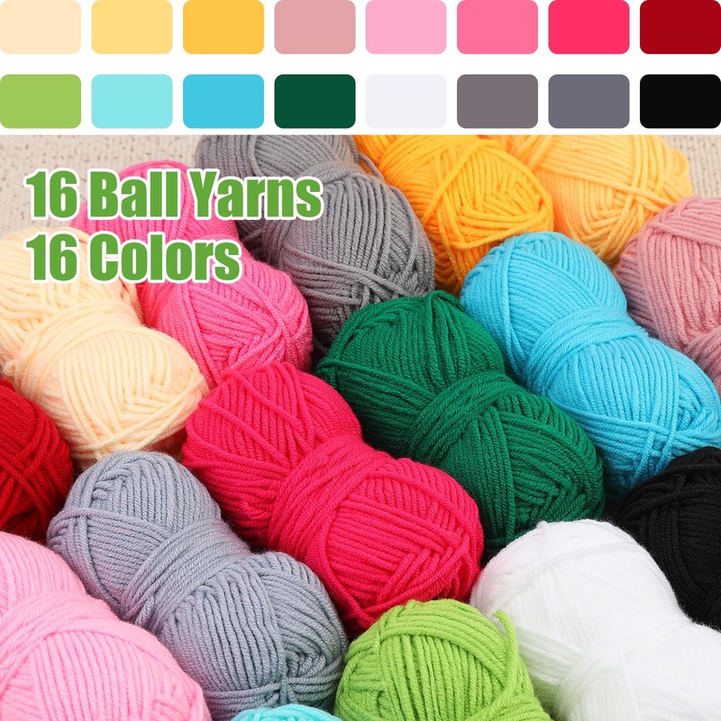 ENCHOL ENCHOL 122Pcs Beginner Crochet Kits, Crochet Sets with Yarn,
