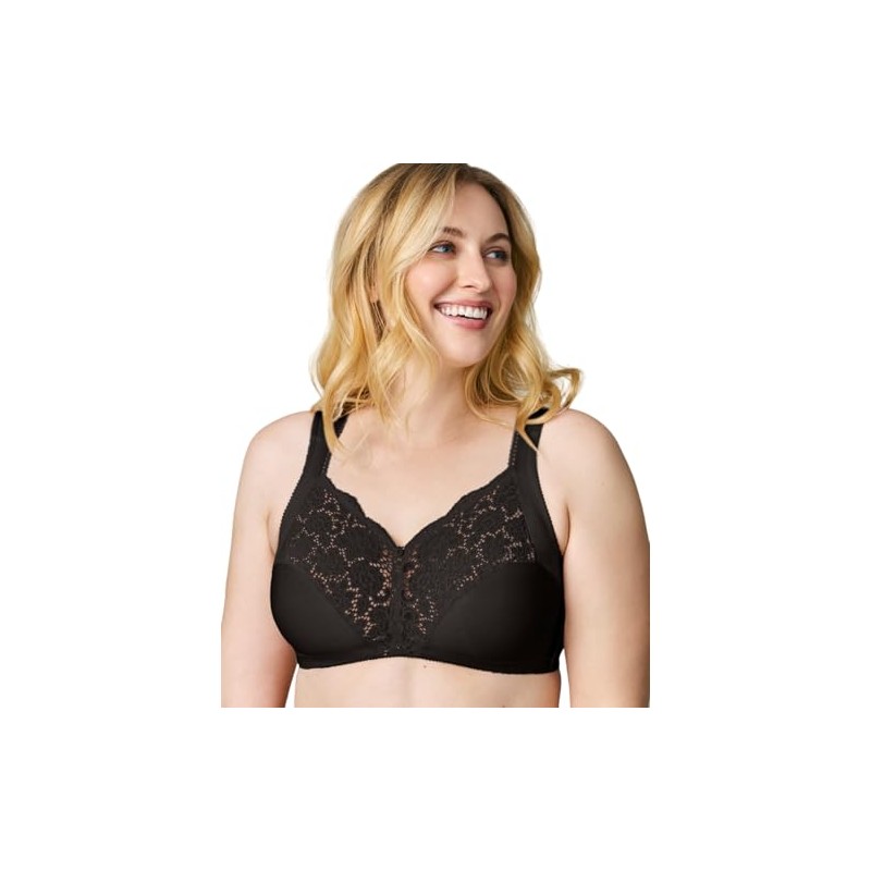 Wonderbra Full Support, Cushioned Strap Wire-free Bra, Black, 38dd