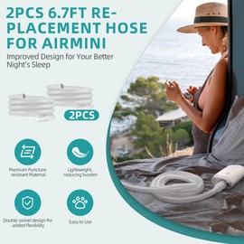 2 Packs Replacement CPAP Hose Compatible with Airmini, 2 Packs Replacement Long Tube, Avoid Leakage and Reduce Noise, Great Value Supplies by AirSmart.