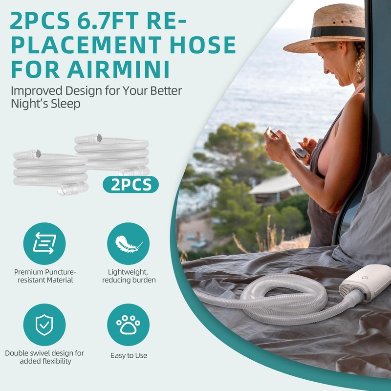 2 Packs Replacement CPAP Hose Compatible with Airmini, 2 Packs