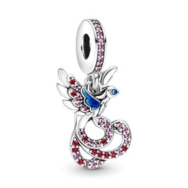 Wedanor Charm Family Heart Animal Charm Pendant 925 Sterling Silver Charm Bead Pendant for European Bracelets and Necklaces, Silver, Cubic Zirconia