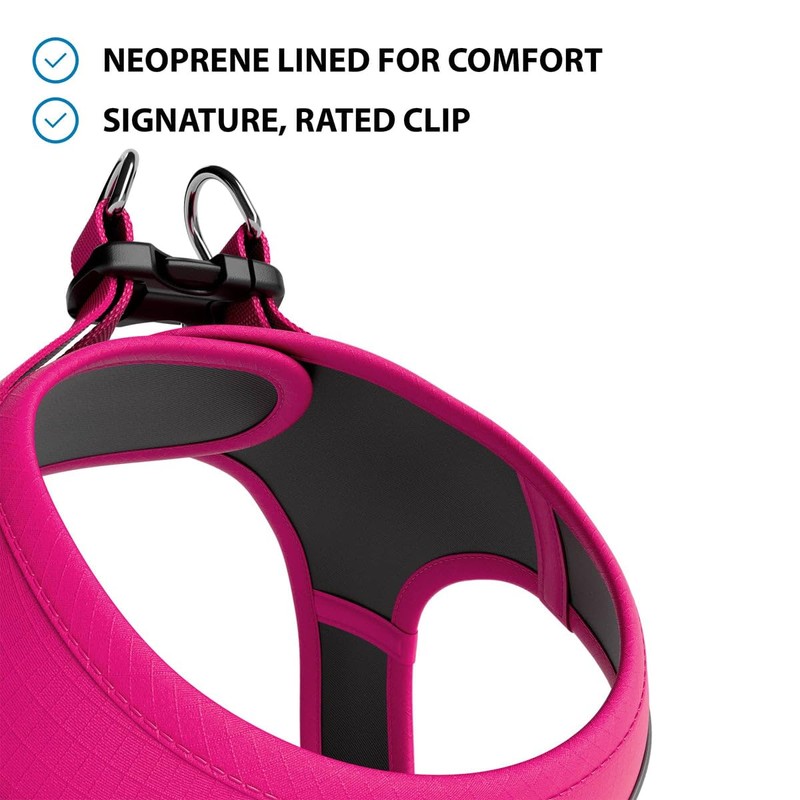 BullyBillows Step-In Small Dog Harness With Handle | Pink, Medium,