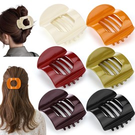 ProSuites 6 Pack Large Flat Hair Clips for Women & Girls, Strong Hold French Claw Clips for Thick hin Hair, Minimalist Hair Accessories for Work/Travel