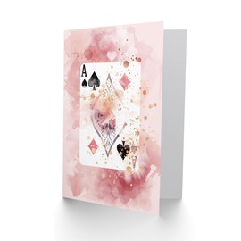 Artery8 Ace of Spades Pink Glamour Poker Conceptual Art For Her Woman Birthday Card