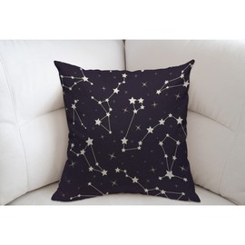 Mugod Constellations Stars Cushion Cover Throw Pillow Covers Beautiful Cosmic Space Astronomy Pattern Night Starry Sky Pillow Case for Men Women Decorative Home Sofa Chair Couch 45x45cm/18x18 Inch