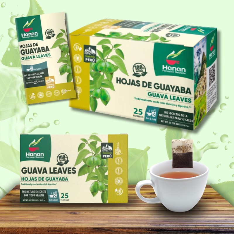 Hanan Peruvian Secrets Guava Leaves 25 Teabags - 100% Natural