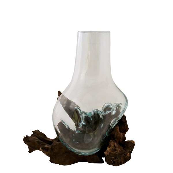 Cohasset Gifts Cohasset Glass Molten Glass & Wood, Approximately Tall,