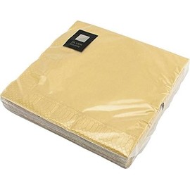 K5 Luxury Napkins 3-Ply Tissue Design Gold 33 x 33 cm Pack of 20 (Disposable Napkins) Ideal for Weddings, christenings, Parties, bbq's etc (Gold 33x33 CM)
