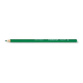 Staedtler 157-5 ergo soft coloured pencil, ergonomic triangular shape, non-slip soft surface, green, pack of 12