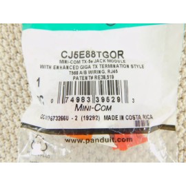 Cat5e Mini-Com CJ5E88TGOR Panduit Mini-Com UTP RJ45 Cat 5e TG Jack Module Orange