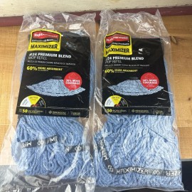 Rubbermaid Commercial Products 2X NEW Rubbermaid Commercial Products Maximizer #24 Microfiber Tube Mop Head