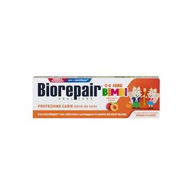 Biorepair, Zahnpasta für Kinder 0-6 Jahre, Biorepair Zahnpasta für Kinder ohne Fluorid Geschmack Pfirsich, Anticarien, für gesundes Zahnfleisch, 50 ml