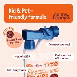 Sunny & Honey Turf Cleaner for Pet Urine Outdoors - Kid & Pet Safe - Artificial Grass Cleaner for Dog Urine - Long Lasting Scent - Odor Neutralizer for Concrete - All Outdoor Surfaces - Orange, 32oz
