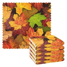 CaTaKu Fall Leaves Kitchen Dish Cloths, Reusable Dish Rags for Washing Dishes, Microfiber Cleaning Cloths Dish Towels Washcloths for Kitchen Drying, 6 Pack