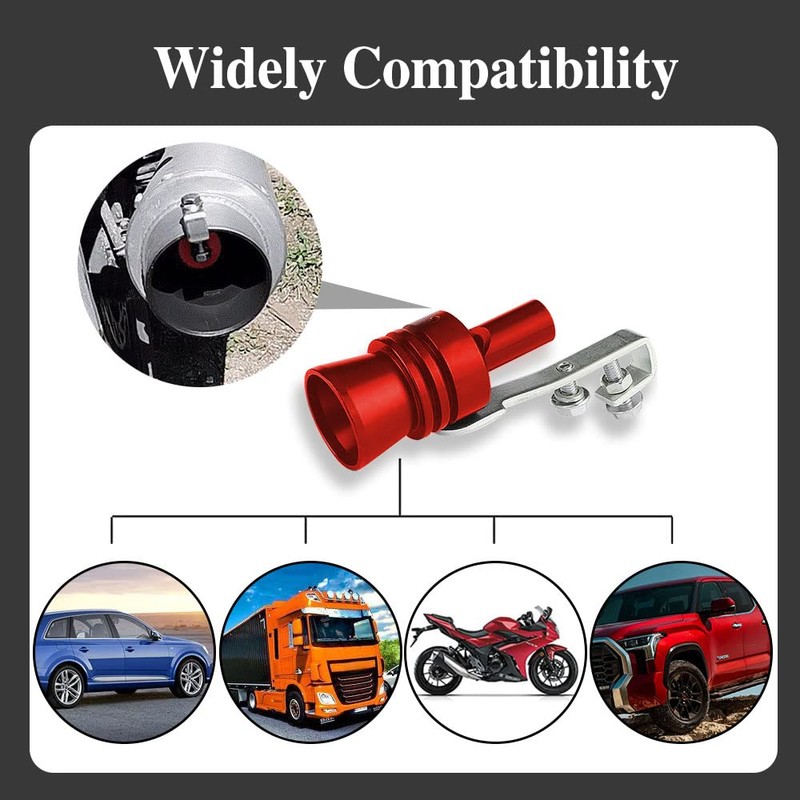 2PCS Car Turbo Whistle, XL Size Aluminum Alloy Universal Turbo