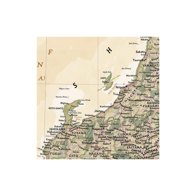 National Geographic Maps: Japan Executive Wall Map - Antique Style