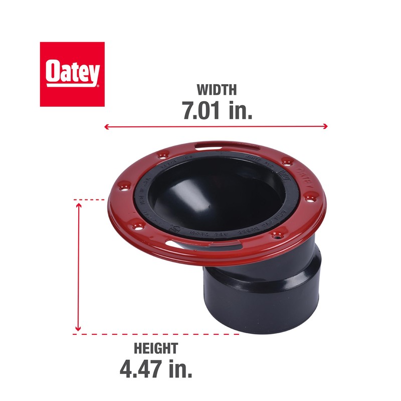 Level-Fit 43500 Offset Toilet Flange, 3 X 4 in, ABS