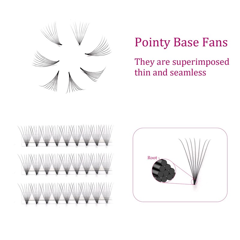 Fadlash Eyelash Extensions, Ready-to-Use Fan Eyelash Extension, Premade Volume Eyelash
