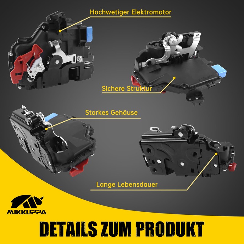MIKKUPPA Door Lock Rear Left Suitable for Golf 5 Touran