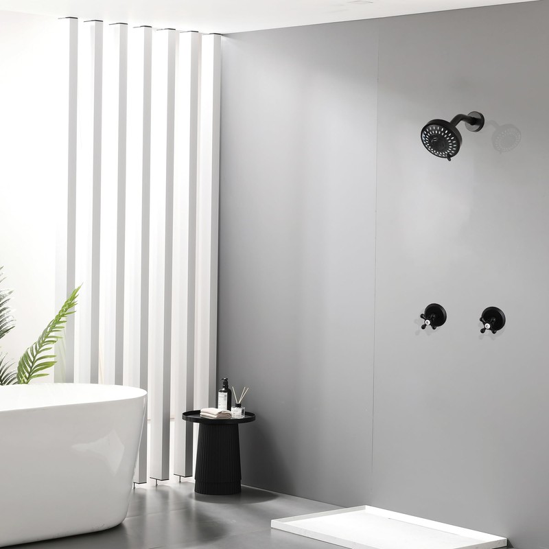 BEIYI 2 Handle Shower Faucet and 5 Mode Shower Head,