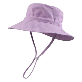 PEECABE Baby Sun Hat Summer Sun Protection Toddler Bucket Hat Wide Brim Adjustable Chin-Strap Beach Cap (CA/US, Age, 3 Years, 8 Years, Purple)