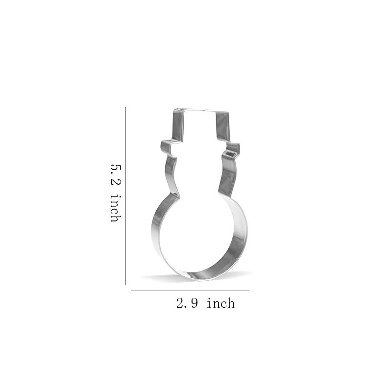 5.2 inch Snowman Cookie Cutter – Stainless Steel