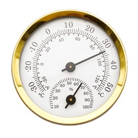 D・STONE Room Thermometer, Hygrometer, Thermometer, Hygrometer, Sauna, Bath, Hot Springs, High Precision, Waterproof, Dial, Analog, Metal, Clock, Wall Mounted (Chinese)