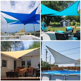 Patio Paradise 12' x 12' x 11'10" Sun Shade Sail Triangle Canopy, Permeable Shade Cloth Fabric Sunlight Block Patio Cover HDPE Deck Awning for Outdoor Backyard Pergolas Roof Shading, Turquoise