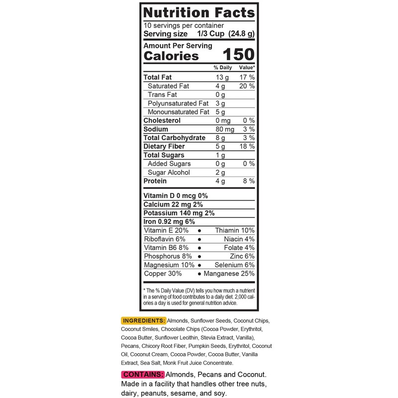 TGB Chocolate Keto Granola | 1g Net Carb Cereal |