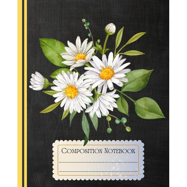 Ethereal Blooms: Aesthetic Floral Composite Notebook | Yellow Daisy Design