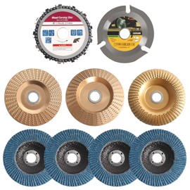 Wood Carving Disc Set for 4" or 4 1/2" Angle Grinder with 5/8" Arbor, Grinding Wheel Shaping Disc for Wood Cutting