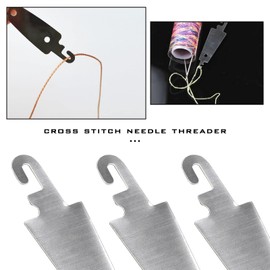EMSea 150PCS Stainless Steel Needle Threader Embroidery Cross Stitch Needle-Threading Tools for Large Eye Needles Hand DIY Sewing