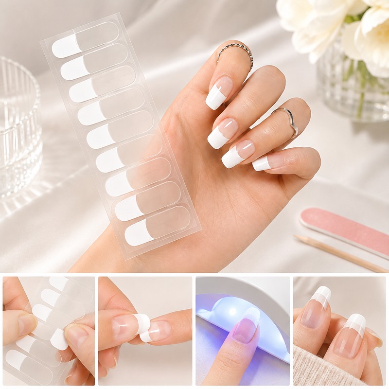 Semi-Cured Gel Nail Wraps for DIY Manicure – 16/20/22 Full-Cover