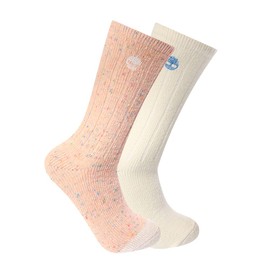 Timberland Women's 2-Pack Boot Socks, Cameo Rose Speckled, Large