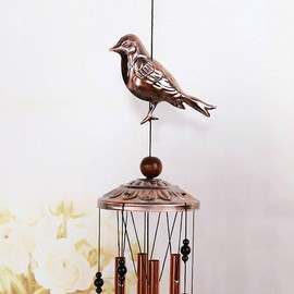 Koonafy Wind Chimes Brass Birds Retro Windchimes Aluminum Tube Wind Chime for Outdoor Indoor Patio Garden Housewarming Gift Decor